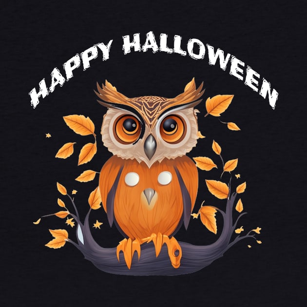 A cute Owl in pumpkin celebrating Halloween by halazidan